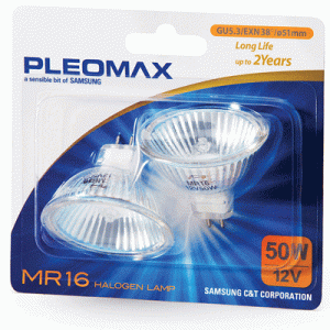 Illuminazione Lampada Alogena Pleomax/samsung Gu5.3 Faretto 50w Blister Da 2pz 8-801790380394
