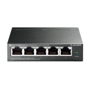 Networking Switch 5p Lan Gigabit Tp-link Tl-sg105pe Con 4p Poe+ -garanzia A Vita